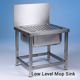 Photo of a low level mop sink as supplied to Pizza Hut